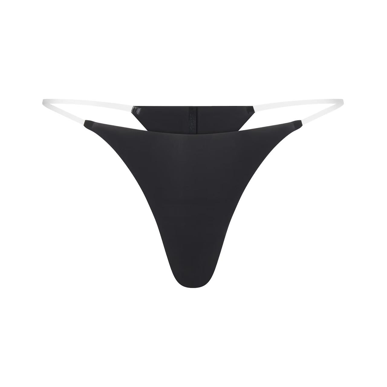 Black thong on a white background