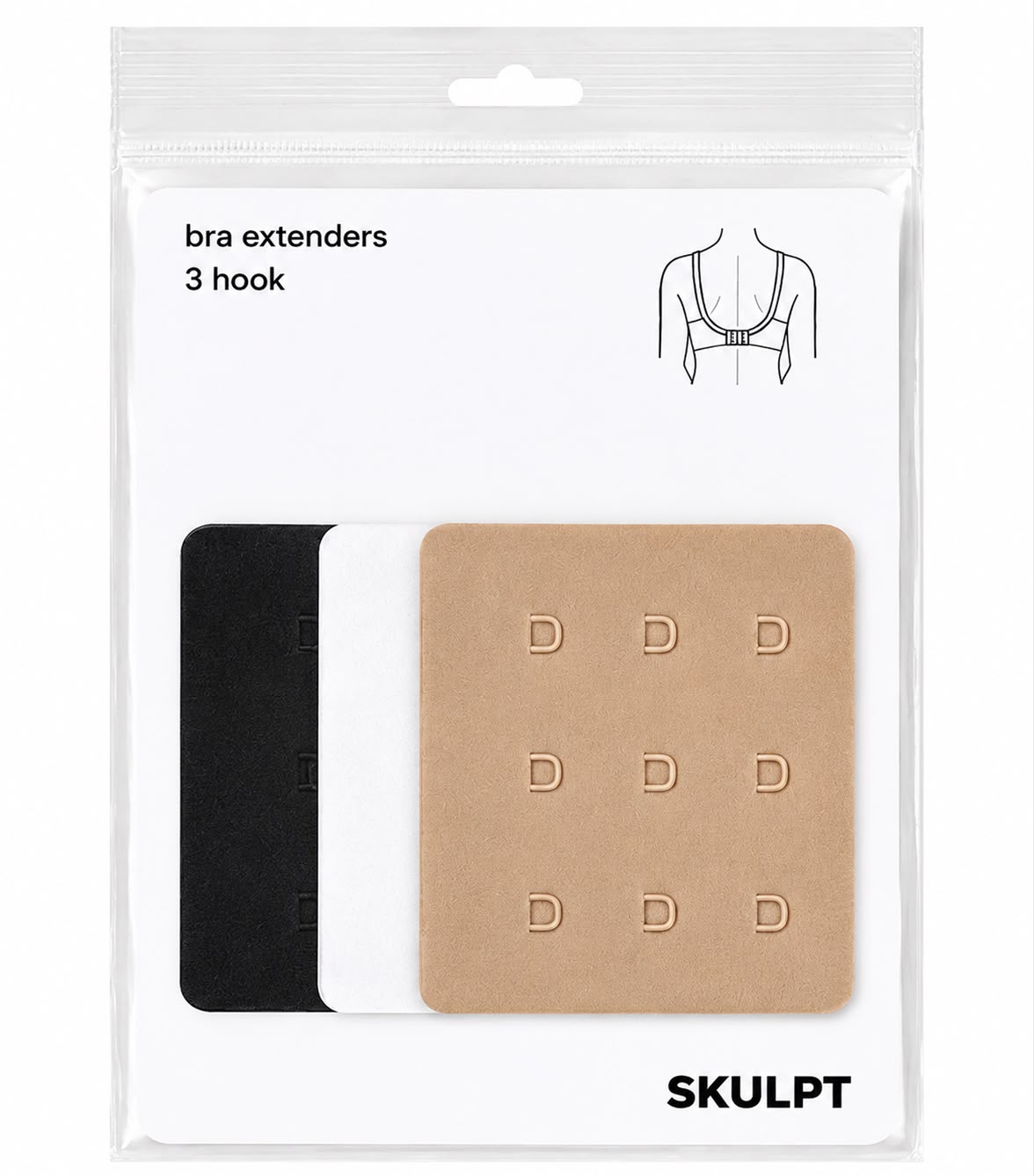 SKULPT 3 Hook Bra Extender – bra band extender, view 2