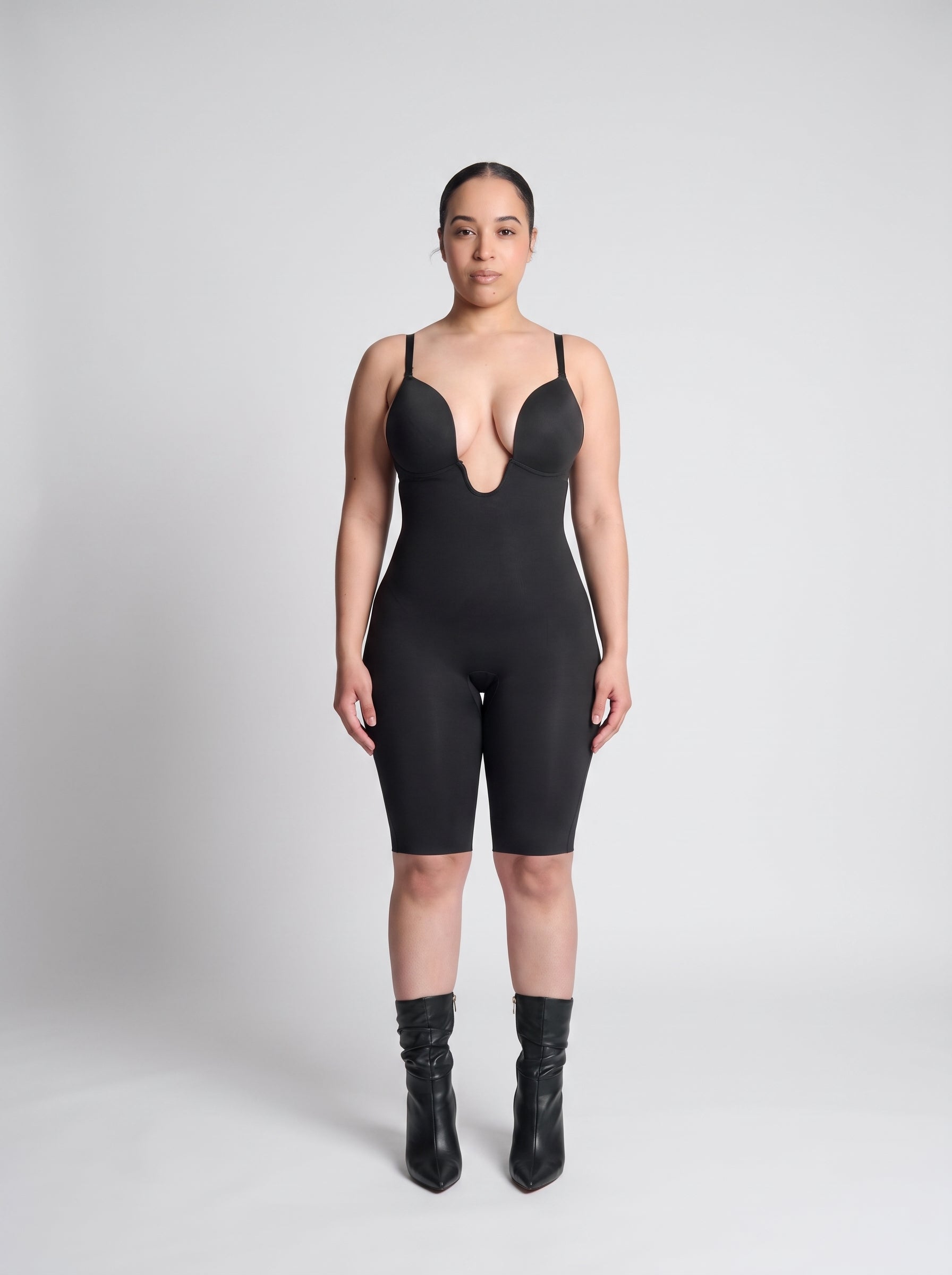 SKULPT Deep Plunge Full Body Shaper – plunge shapewear bodysuit, view 1