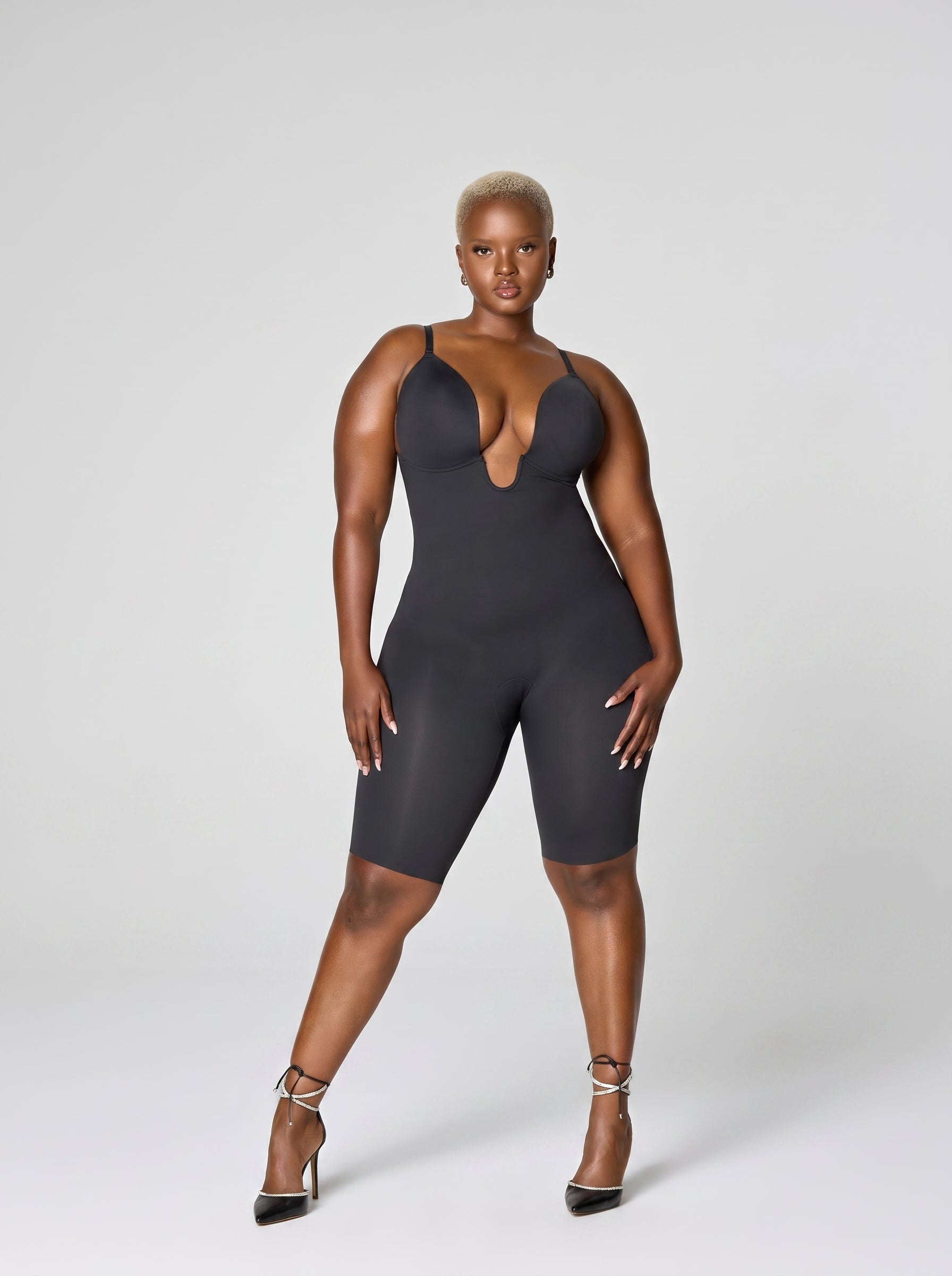 SKULPT Deep Plunge Full Body Shaper – plunge shapewear bodysuit, view 4