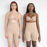 SKULPT High Waist Mid-Thigh Biker Shaper in Clay – high waisted thigh shaper