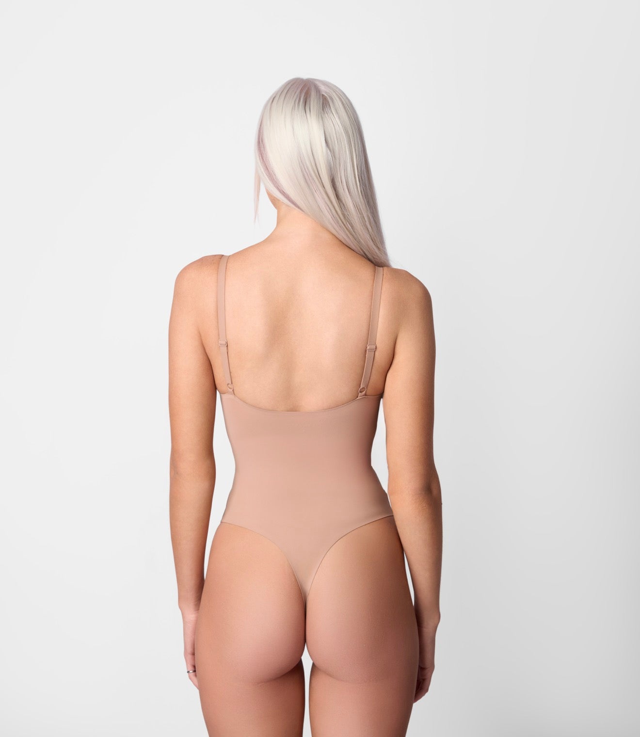 SKULPT Mesh Deep V Bodysuit – sheer mesh shaping bodysuit, view 6