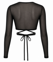 SKULPT Skyn Wrap Top – sheer stretch wrap top, view 3