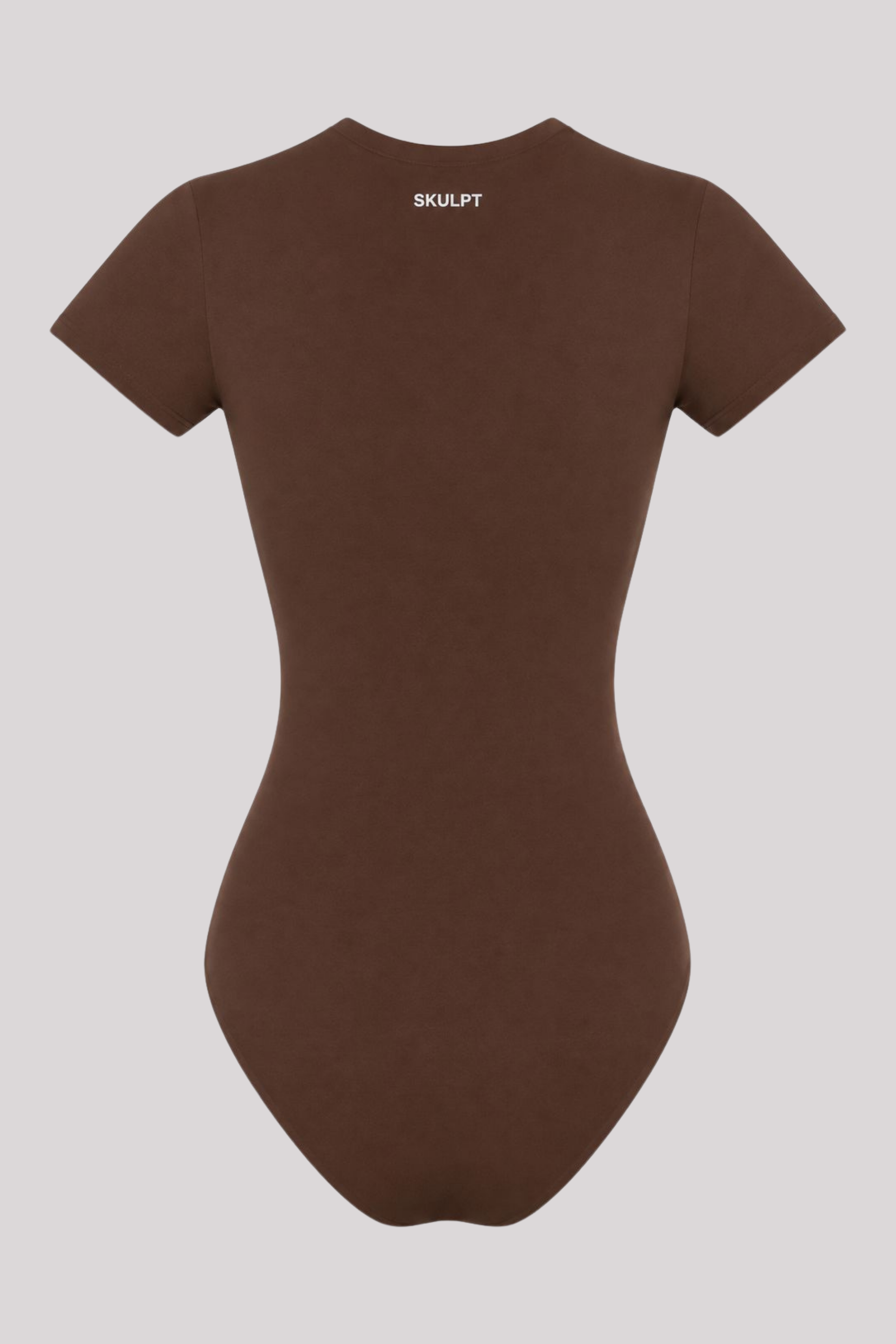 SKULPT T-Shirt Bodysuit in Umber – sculpting short sleeve bodysuit