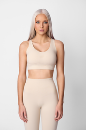 SKULPT Vyce Sports Bra in Dune – sculpting sports bra